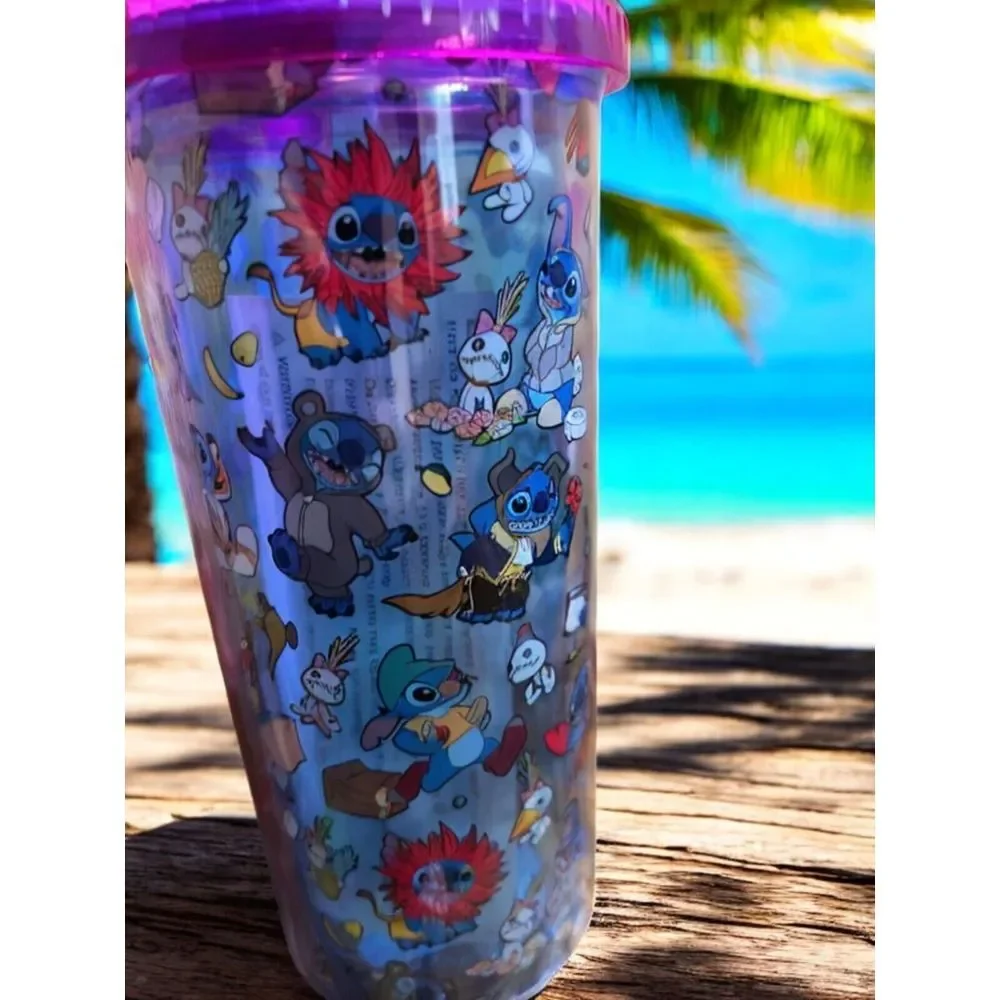 Disney Stitch &‎ Scrump Dressed up in Costumes Cup Tumbler Dumbo Tigger Beast
